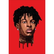 Poster 21savage 21savage Wallpaper Wall Decor Hip hop Hiphop rapper Gift