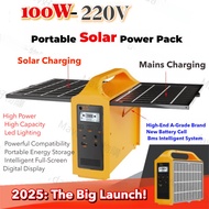 100W Solar power supply Li-ion battery Portable solar generator Solar charging Outdoor power bank Po