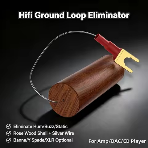 Hifi Ground Loop Isolator Rose Wood Audio Grounding Box Eliminate Hum Buzz Static for Amplifier DAC 