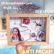 A5 Frame Clock Unique Gift Wooden Frame