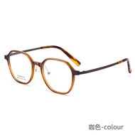 FIRADA Fashionable Comfortable Glasses Round Luxurious Pure Titanium Eyeglasses Optical Prescription