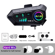 Motorcycle Intercom Helmet Headset Bluetooth 5.3 Wireless Earphone For 2 Rider Intercomunicador Wate