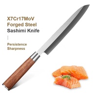 sashimi 8 inch Japanese X7Cr17MoV Sushi Chef Knives Fish Fillet Slicing Salmon Bubinga Wood Handle