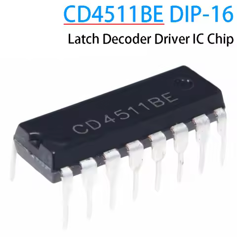 10PCS CD4511BE DIP-16 4511 Latch Decoder Driver IC Chip CD4511 DIP16