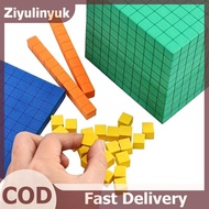 ziyulinyuk Ten Blocks Complete Set Kids Math Plaything Math Blocks Plastic Base Ten Set Cube Kids Ma