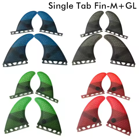 UPSURF FUTURE Quad Fins M+GL Surfboard Fins 4 Fins Set Honeycomb Fiberglass Surf Fins Single Tabs Si