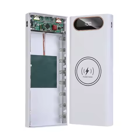 Removable Flat Head light PD 22.5W USB Fast Charging Portable 5V DIY 8*21700 Case Power Bank Shell B