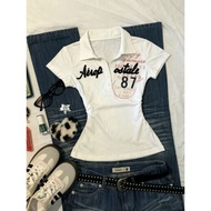 Y2k Top Asian Culture Wear Sweet Cool Top y2k Clothes Narrow Waist Top Short Top Asian Culture y2k O