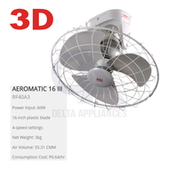 3D RF40A3 Aeromatic 16III Ceiling Fan 16"