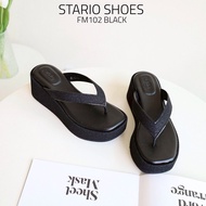 Stario ♦️ พร้อมส่ง ส่งไว รุ่น FM102 ส้นสูง 2.5 นิ้ว แบรนด์แท้ รองเท้าผู้หญิงแฟชั่น รองเท้าแตะ รองเท้