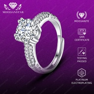 OS4-IDO-R20 Moissanite Ring Silver S925 GRA Certificate Plated White Gold Women's Original GRA Certi