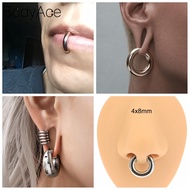 B Bodyace 1 PC 2/4/6/8/10/12G Stainless Steel Septum Nose Piercing Clicker Gauge Hoop Earrings Larg