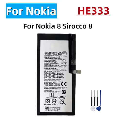 New Battery HE333 For Nokia 8 Nokia8 N8 N 8 Sirocco HE 333 Phone Bateria +Free Tools