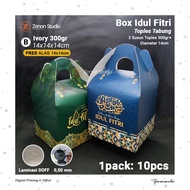 [10pcs] Gable Box Eid al-Fitr Box Ramadan 14x14x14cm Hampers Gift Circle Cake Jar Ver2