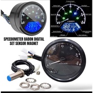 SPEDO SPEEDOMETER BABON LED DIGITAL + SENSOR UNIVERSAL MOTOR