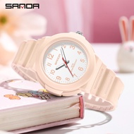 นาฬิกาข้อมือควอตซ์แฟชั่นสำหรับผู้หญิงนาฬิกากีฬากันน้ำแบบเรียบง่ายของ SANDA