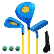 PGM Children's Golf Club Set - Can Hit Real Balls, Includes Wood, Iron, and Putter Clubs, Great for