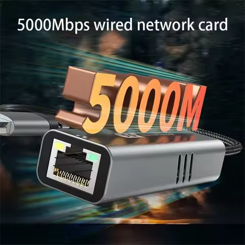 5000Mbps Wired Network Card Adapter USB Type-C to RJ45 Adapter 5G 2.5G Wired Network Card Converter 