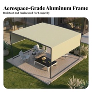 Sunlight Protection Metal Frame Sun Shelter Weather Resistant Adjustable Canopy Gazebo Waterproof Pa
