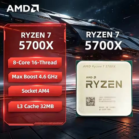 AMD Ryzen 7 5700X AMD R7 5700X CPU 8-Core 16-Thread 4.6GHz Unlocked Desktop Processor Socket AM4 Gam
