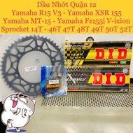 Yamaha MT-15 R15 XSR Fz155 Vixion Sprocket Set 14T - Fork 46T 47T 48T 49T 50T 52T - D.I.D 428VIX T-R