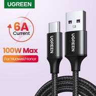 【Only for Huawei】UGREEN 6A USB Type C Supercharge Cable for Huawei P40 P30 Pro /P20 /Mate10/20 Pro /Honor V10 USB 2.0 Fast Charging USB C Data Super Charge Cable for Huawei Mate 10 P9 Huawei P20/ P20 ProType-C Cable