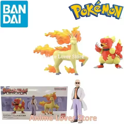 Bandai Original Scale World POKEMON Kanto Region Blaine Rapidash Magmar Anime Figures Toys Gift Coll