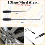 Heavy Duty L Shape Socket Wrench 17 19 21 23mm 2 Socket Tyre Opener Extendable Car Wheel Brace Wrenc