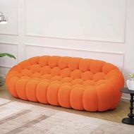 Bubble Sofa Curved Couch, 98.43'' Comy Upholstered Sofa, Mesh Fabric Floor Sofa, 3d Honeycomb Shape 