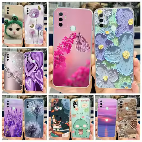 For Oppo A53 Case Oppo A53s CPH2139 Stylish Painted Cover Clear Silicone Phone Case For Oppo A53 A 5