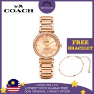 100 Original  Free Bracelet Coach Women's 1941 Sport Stainless Steel Women Ladies Watch Jam Tangan W