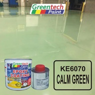 ( CALM GREEN KE6070 )1L Epoxy Paint GREENTECH PAINT (750ml Colour + 250ml Hardener) CAT LANTAI BERKUALITI (Include Hardener)