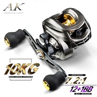 New UP 200kg Max Drag Fishing Reel AK2000 Cast 7.2:1 High Speed ​​18+1BB Baitcasting Fishing Reel Ma