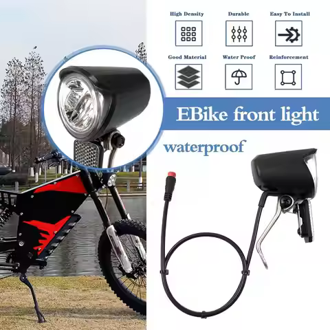 2 in 1 E-bike light headlight input DC 36V 48V 60V Electric light handlebar LED ebike Scooter Hot la