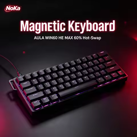 AULA WIN60 HE MAX Magnetic Axis Keyboard, 60% Tray Mount Hot-Swap, Wired Hall Effect Rapid Trigger, 