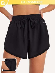 GLOWMODE 3.5吋收緊腰部鬱金香短褲，適用於單車、跑步、健身館鍛煉的收緊褲