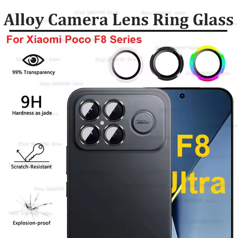 For Xiaomi Poco F8 Ultra Pro 5G 3D Alloy Camera Lens Ring Rear Tempered Glass Protector PocoF8Ultra 