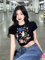 เสื้อทรงซ้อ เสื้อครอป ผู้หญิง เสื้อแฟชั่น เสื้อ รัดรูป ผญ cc เสื้อครอป y2k