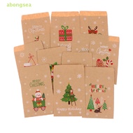 abongsea 48Pcs Christmas Kraft Paper Bags Xmas Favor Candy Cookie Gift Wrapping Bags Nice