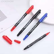 LOOKSHOW 10Pcs Double Tip Oil-Based Paint Marker Pens Double Ended Brush Marker Drawing Doodling Gra