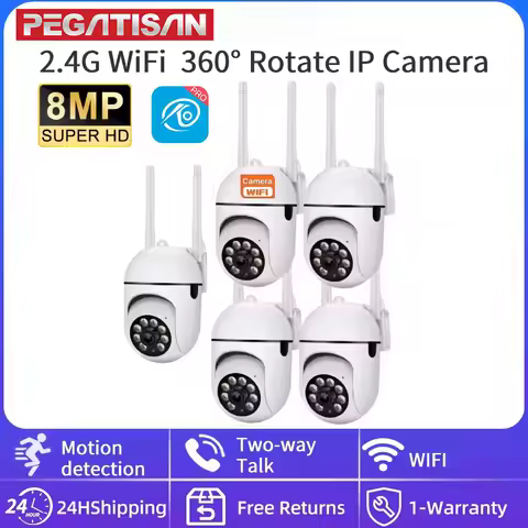 8MP 2.4G IP WiFi Cam 360° Rotate Anti-theft Monitor Security Surveillance Cam Auto Tracking Two Way 