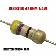 50X RESISTOR 47 OHM 1/4W - RESISTOR CARBON FILM 47 OHM 1/4W GET 50 PCS RESISTOR