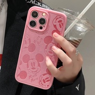 Cartoon Mouse Soft Phone Case For iPhone 11 12 13 14 15 16 Pro Max X XS XR Cute 3D Embossed Leather 