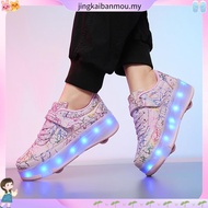 Xongt Flashing four wheel LED shoes youth heelys kasut roda budak perempuan detachable roller skates