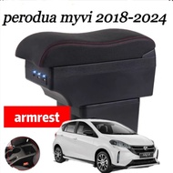 PERODUA MYVI 2018-2024 ARMREST ARM REST ABS PU Leather Tempat Merehat Lengan CONSOLE BOX GEAR UP CAR