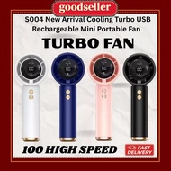 Handheld Mini Fan Strong Wind 100 Gears Portable Fan LED Kipas USB Rechargeable Cooler in Summer