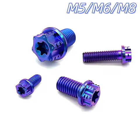 M5 M6 M8 x 15 20 25 30 35 40 45 50 55mm Flanged Hex Head Bolts, TC4/Gr5 Titanium Alloy Screws Strent