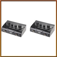 [V E C K] 2X Portable Dual Mic Inputs Audio Sound Mixer for Amplifier &amp; Microphone Karaoke Ok Mixer Black US Plug