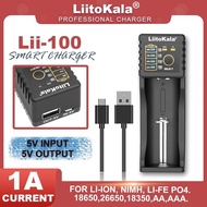 Liitokala Lii-100 NiMH Lithium-Battery Charger 3.7V 3.2V 18650 18350 18500 21700 14500 26650 AA AAA
