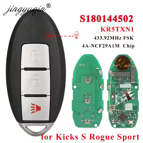 jingyuqin S180144502 Smart Car Key For Nissan Kicks S Rogue Sport 2018 2019+ Proximity Fob 433Mhz Ch